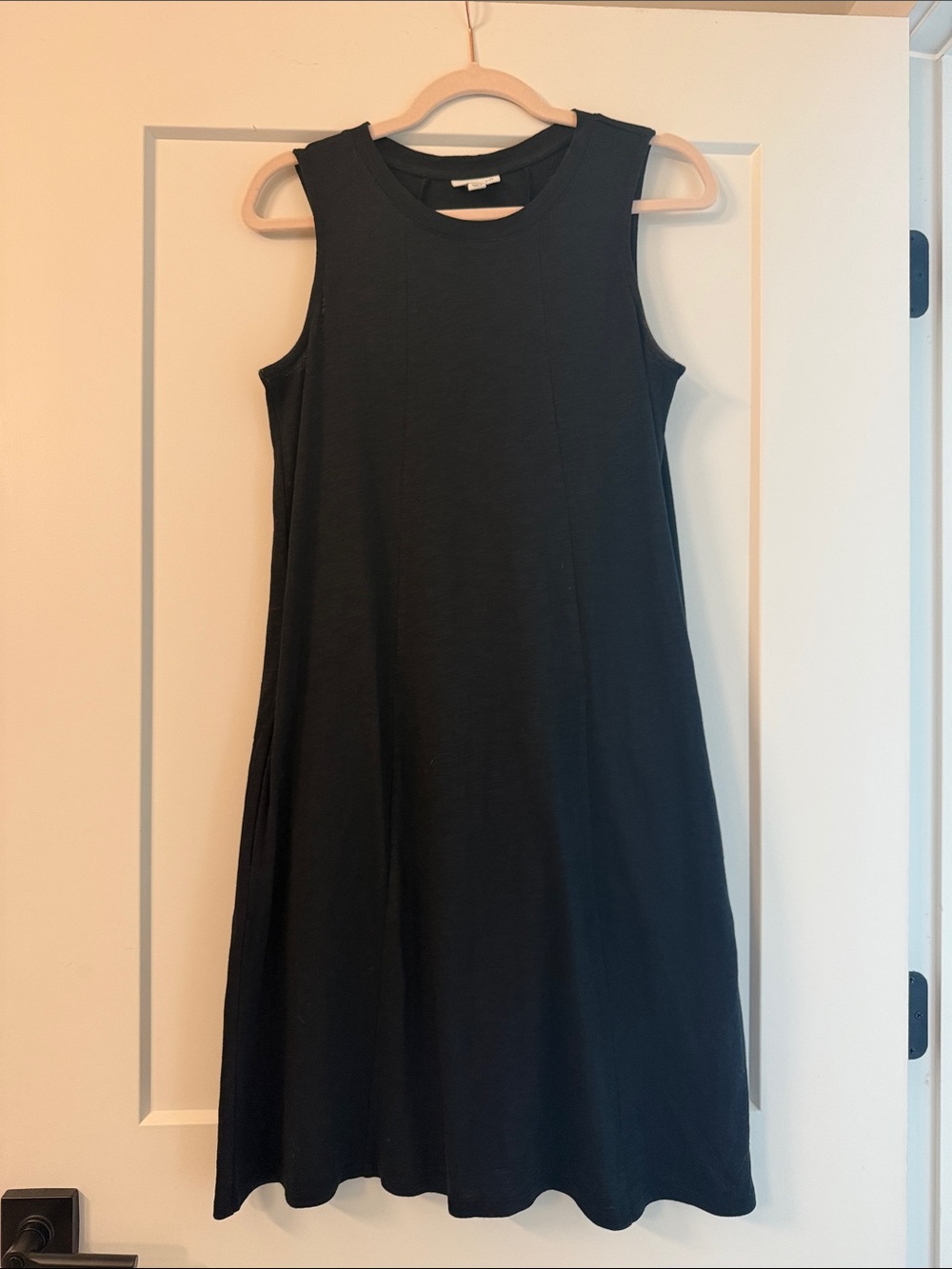 J. Jill Black Sleeveless Midi A-Line Dress
